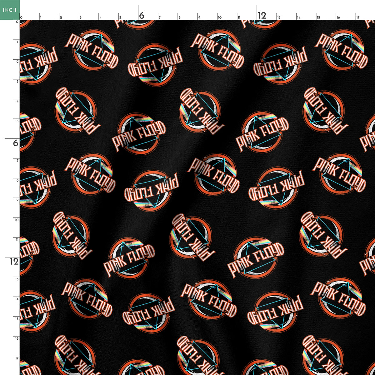 Pink Floyd Dark Side Badges Fabric