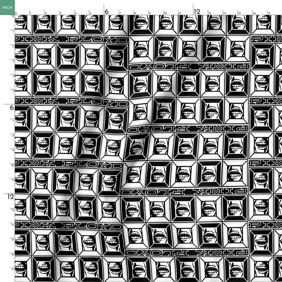 Pink Floyd Bank Smiles Fabric