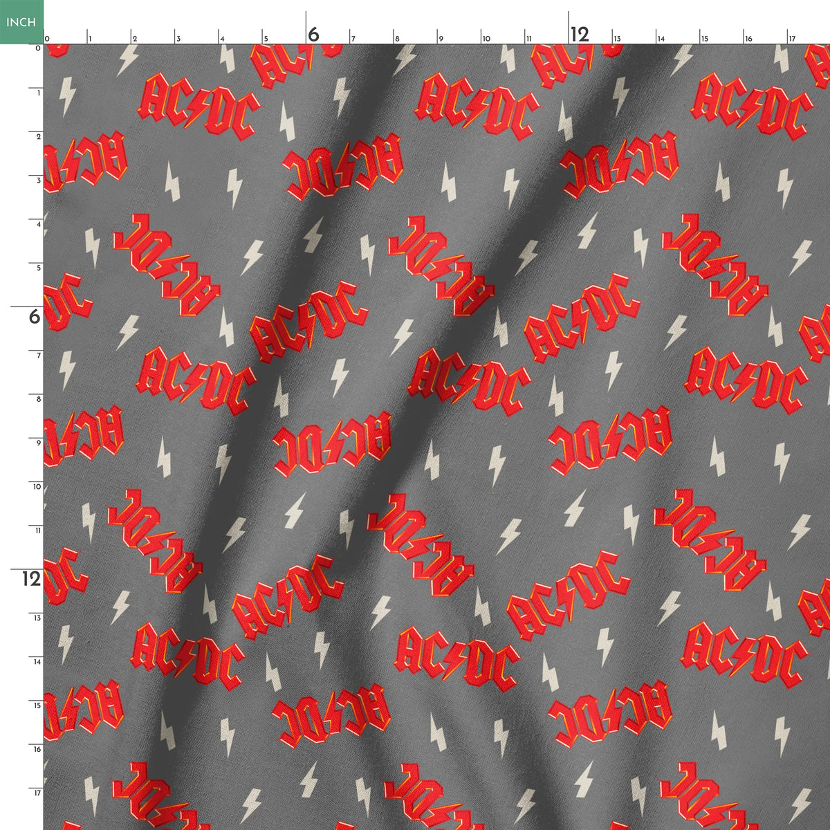 AC/DC Lightning Bolts Fabric
