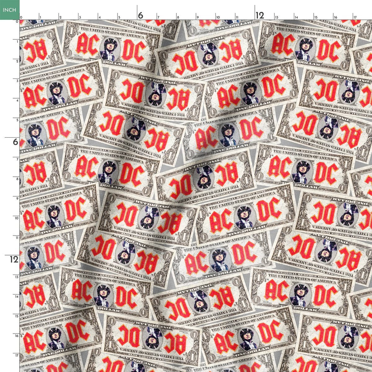 AC/DC Dirt Cheap Dollars Fabric