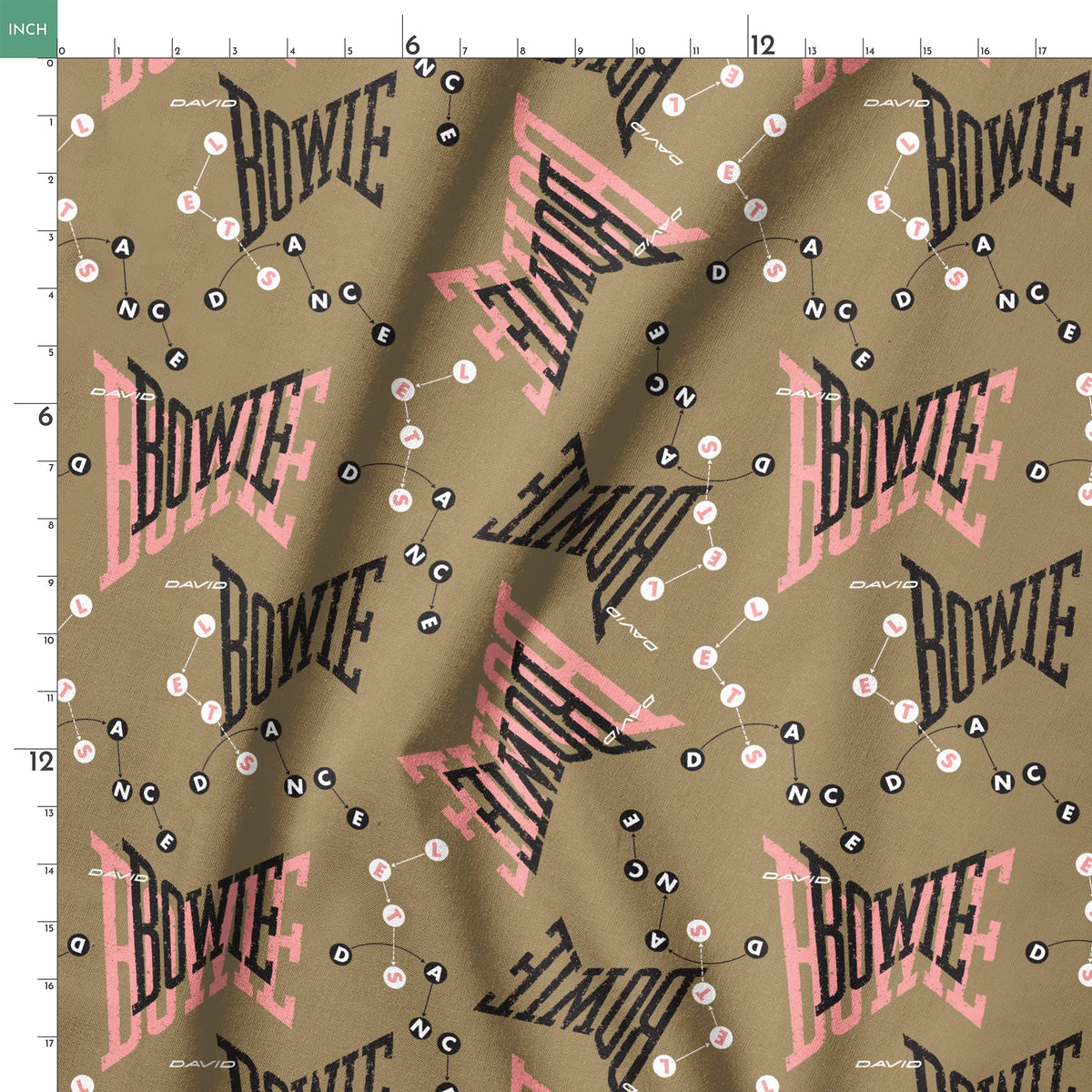 David Bowie Let's Dance on Gold Fabric