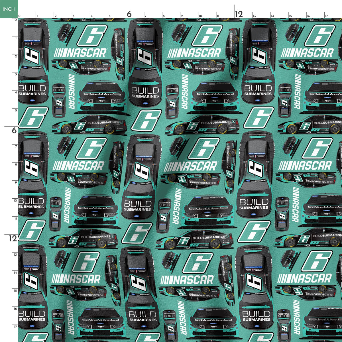 NASCAR® Brad Keselowski Toss on Green Fabric