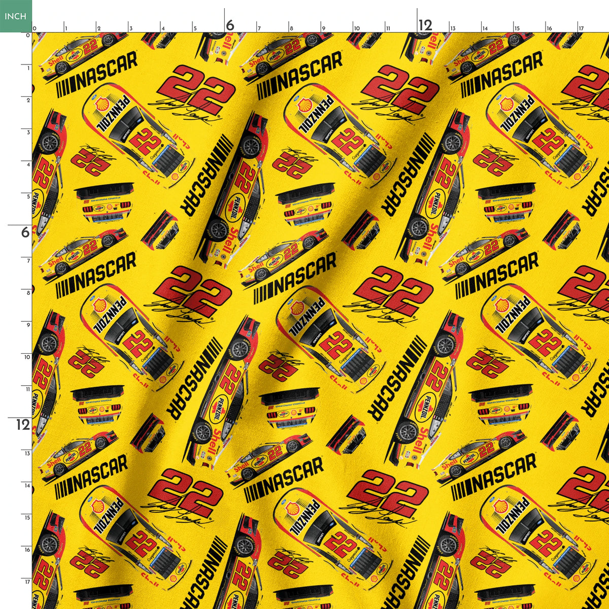 NASCAR® Joey Logano Toss on Yellow Fabric