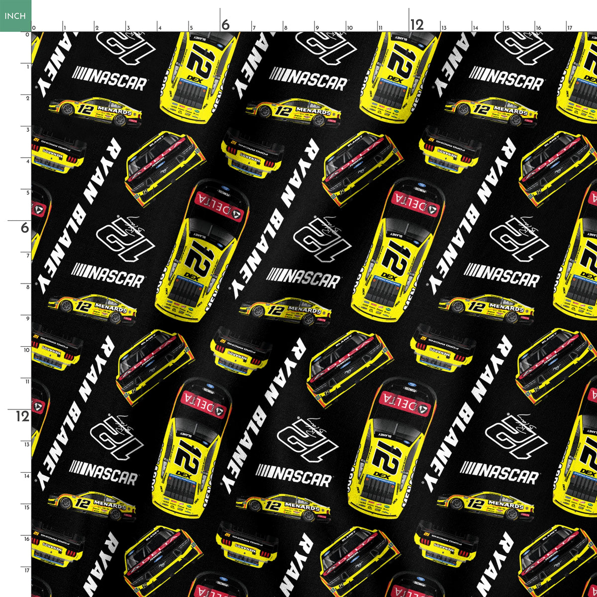 NASCAR® Ryan Blaney Toss on Black Fabric