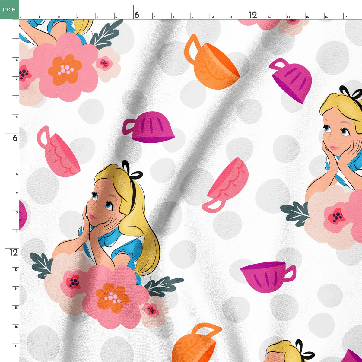 Disney Alice in Wonderland  Teacup Toss Fabric
