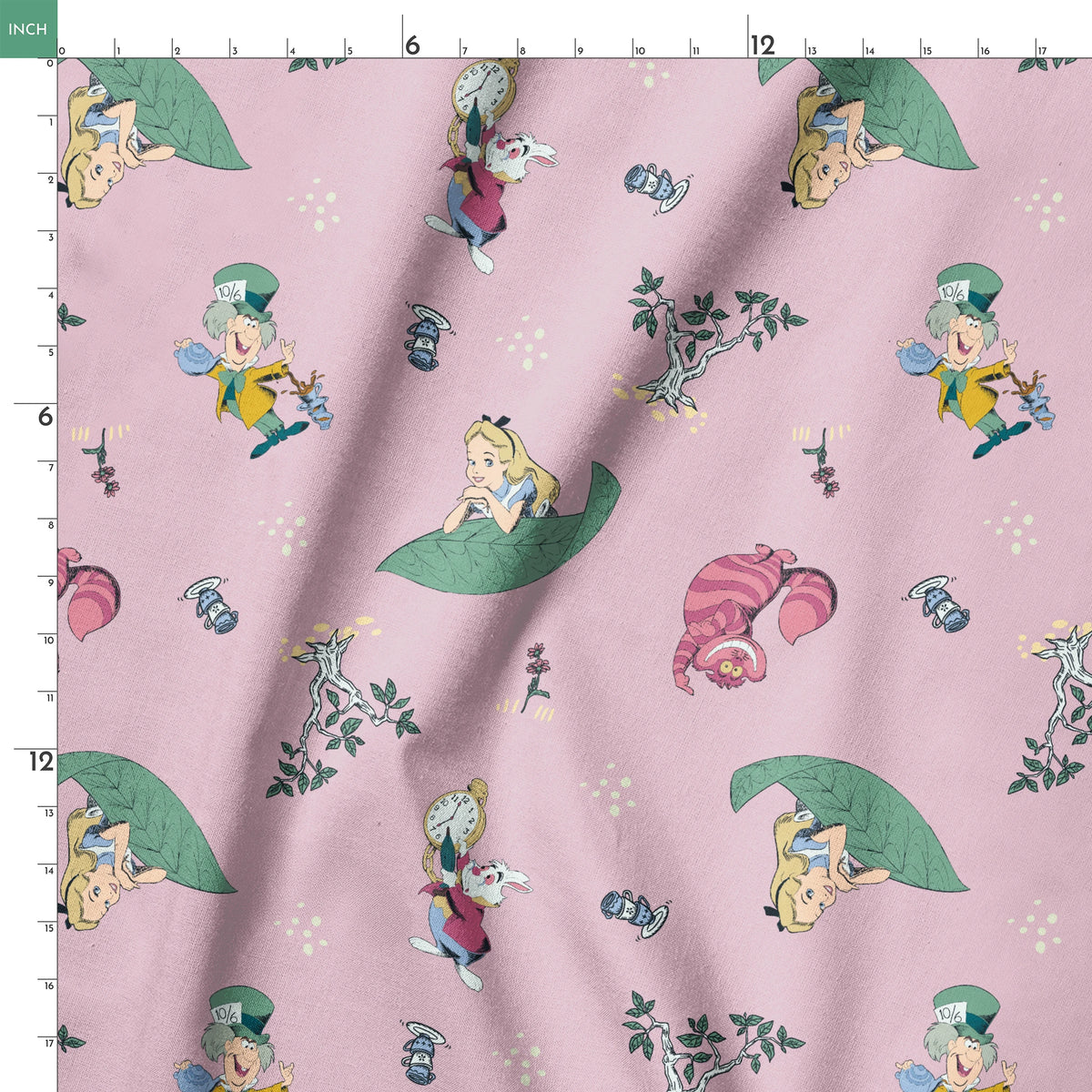 Disney Alice in Wonderland  Pink Whimsy Fabric