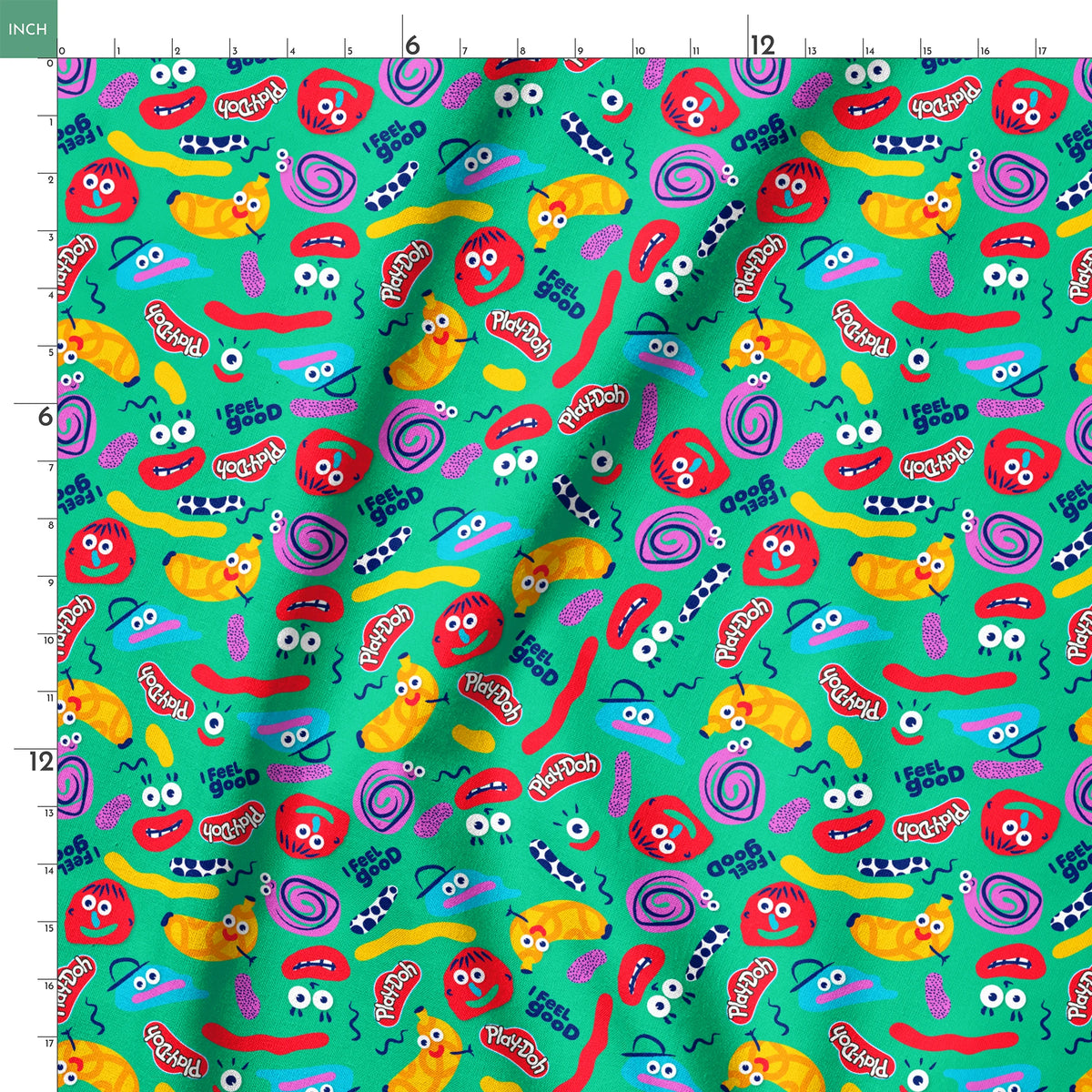 Hasbro Play-Doh Sensory Creatures on Green Fabric