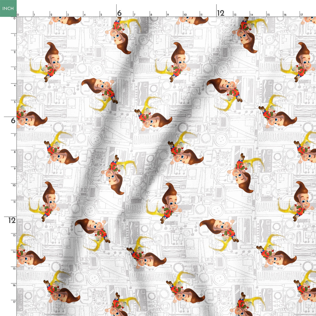 Paramount Jimmy Neutron Circuit Jet Pack on White Fabric