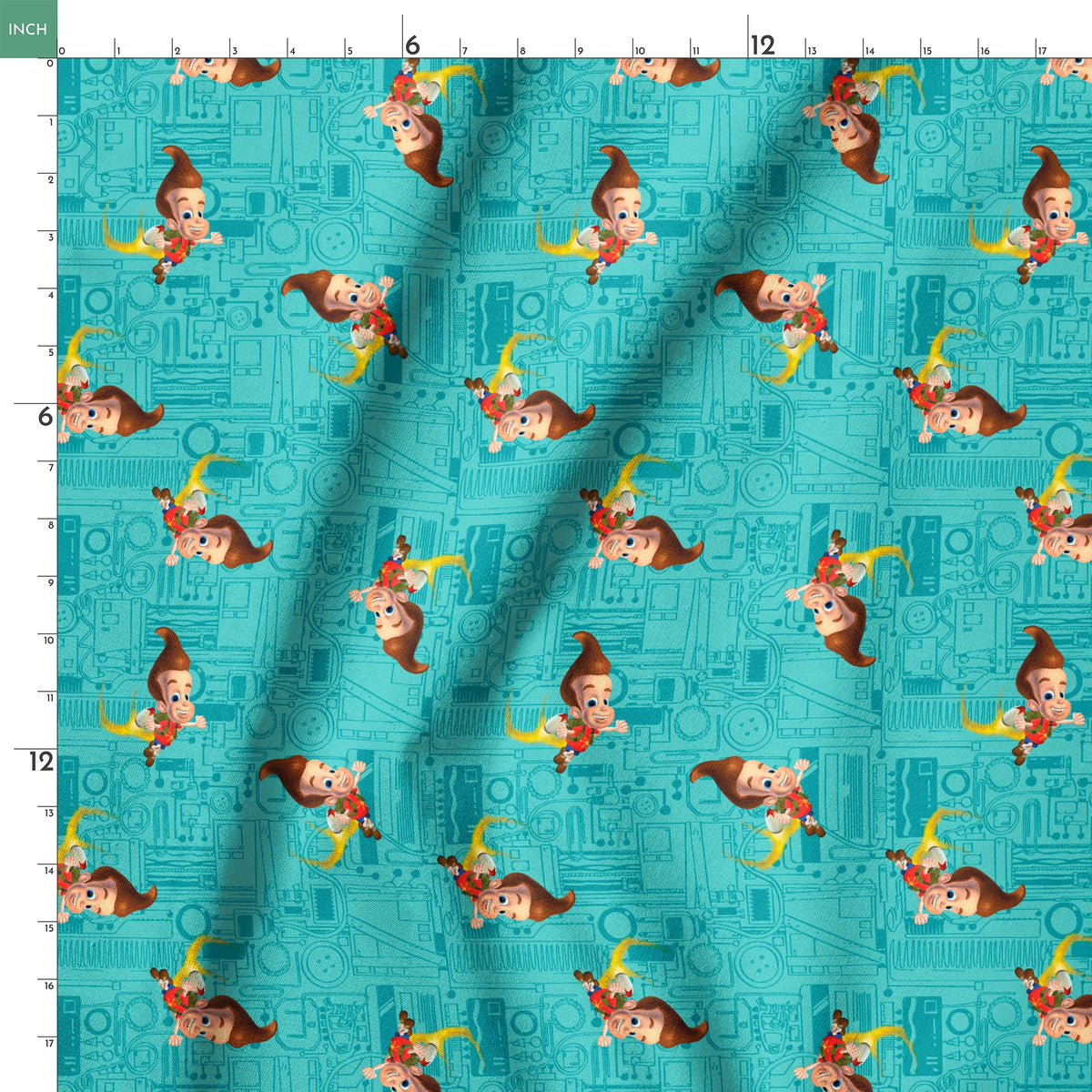 Paramount Jimmy Neutron Circuit Jet Pack on Teal Fabric
