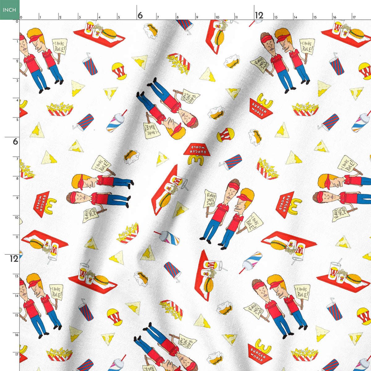 Paramount Beavis and Butt-Head Burger World Fabric