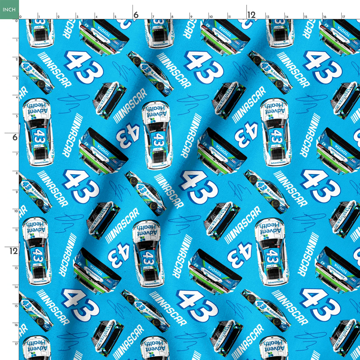 NASCAR® Erik Jones Toss on Blue Fabric