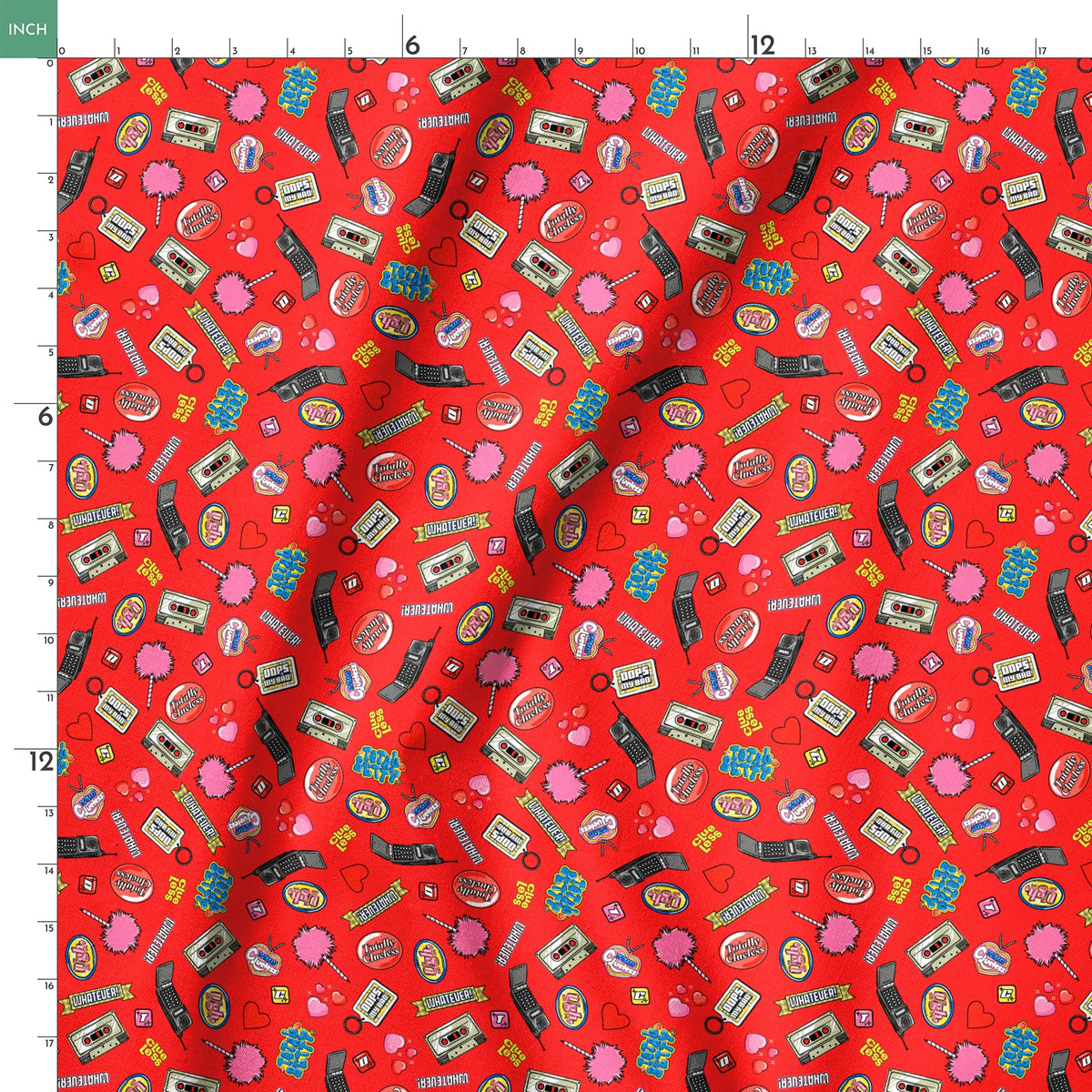 Paramount Clueless  Nostalgic Toss on Red Fabric