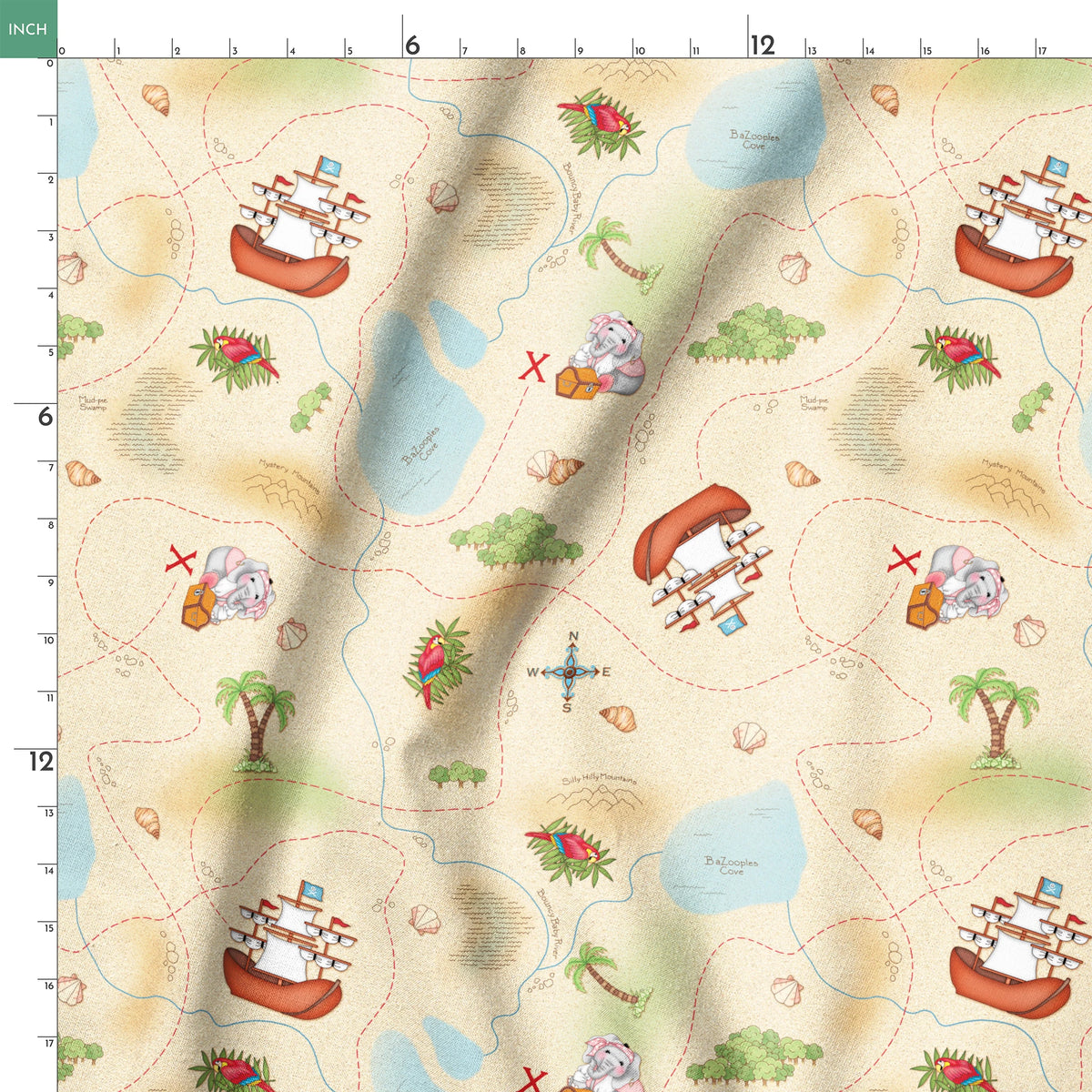 Vicki Schreiner BaZooples Treasure Map Fabric