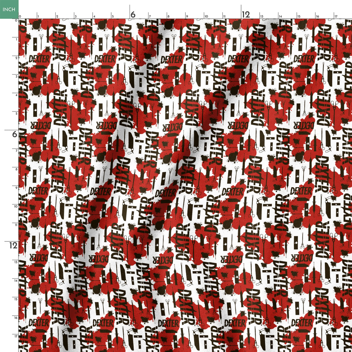 Showtime Dexter Killer Tools on Red Fabric