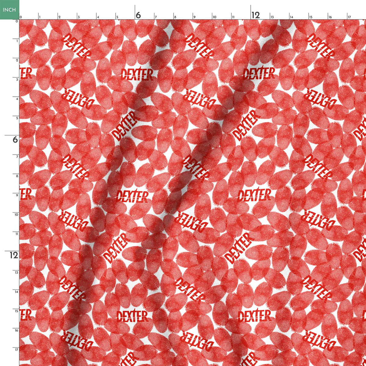 Showtime Dexter Fingerprints on Red Fabric