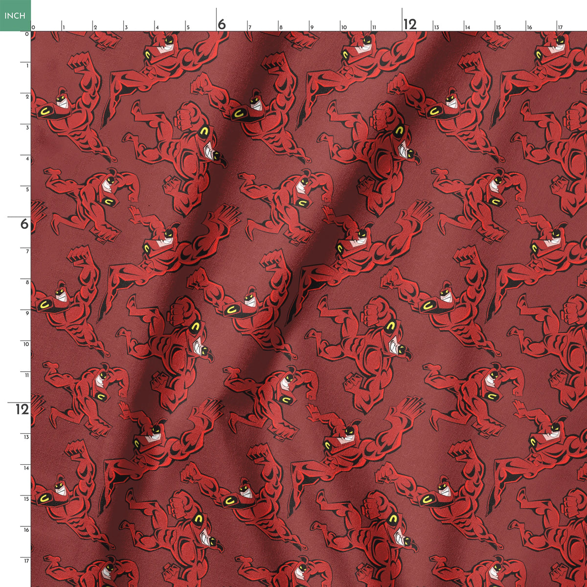 Paramount Fairly OddParents Crimson Chin on Red Fabric