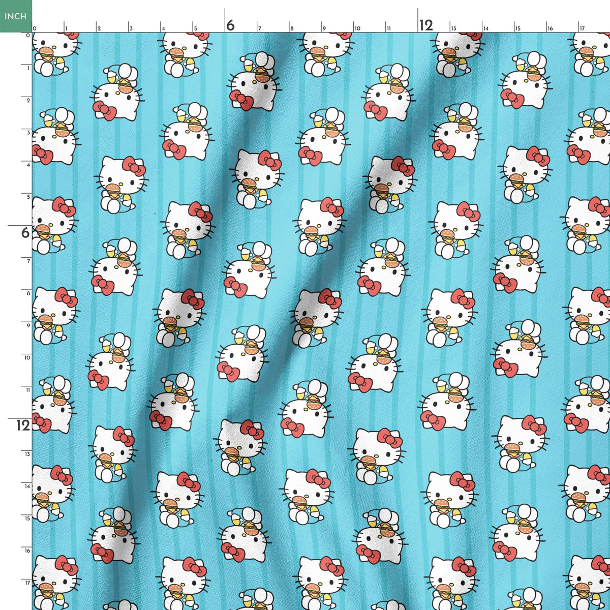 Hello Kitty® Burgers and Stripes Fabric