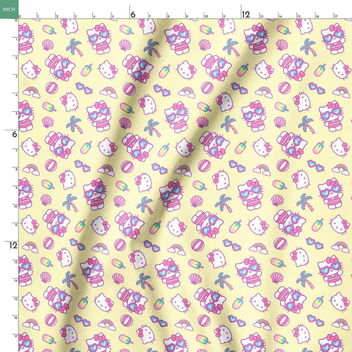 Hello Kitty® Beach Day Fun on Yellow Fabric