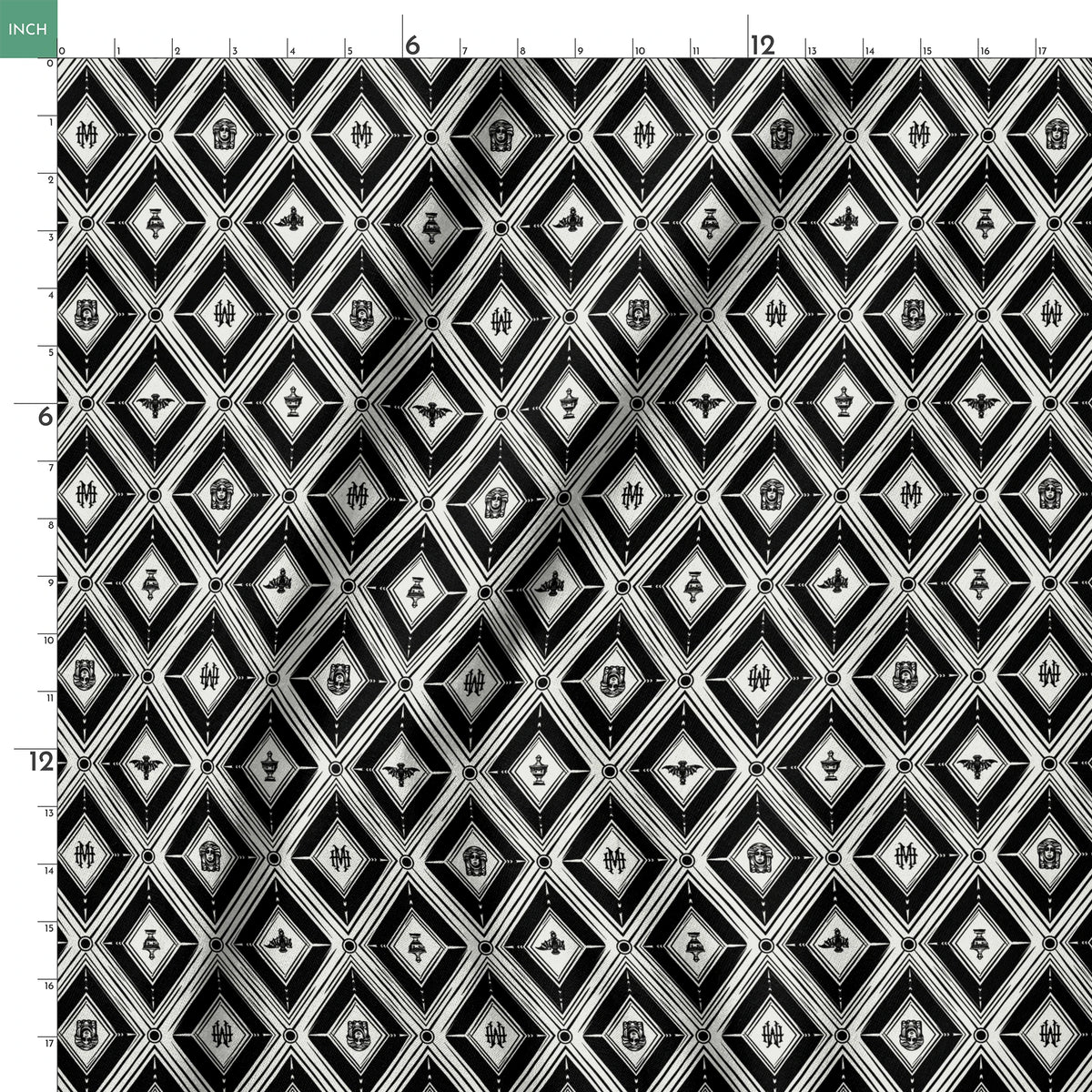Disney Haunted Mansion Art Deco Diamonds Fabric