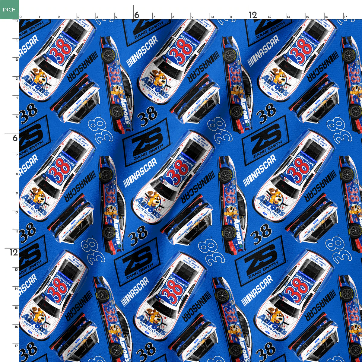 NASCAR® Zane Smith Toss on Blue Fabric