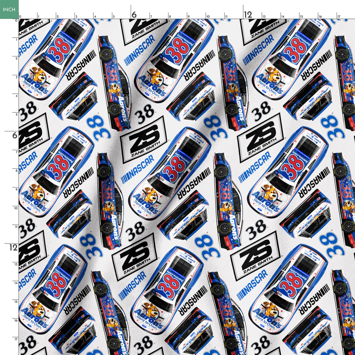 NASCAR® Zane Smith Toss on Grey Fabric