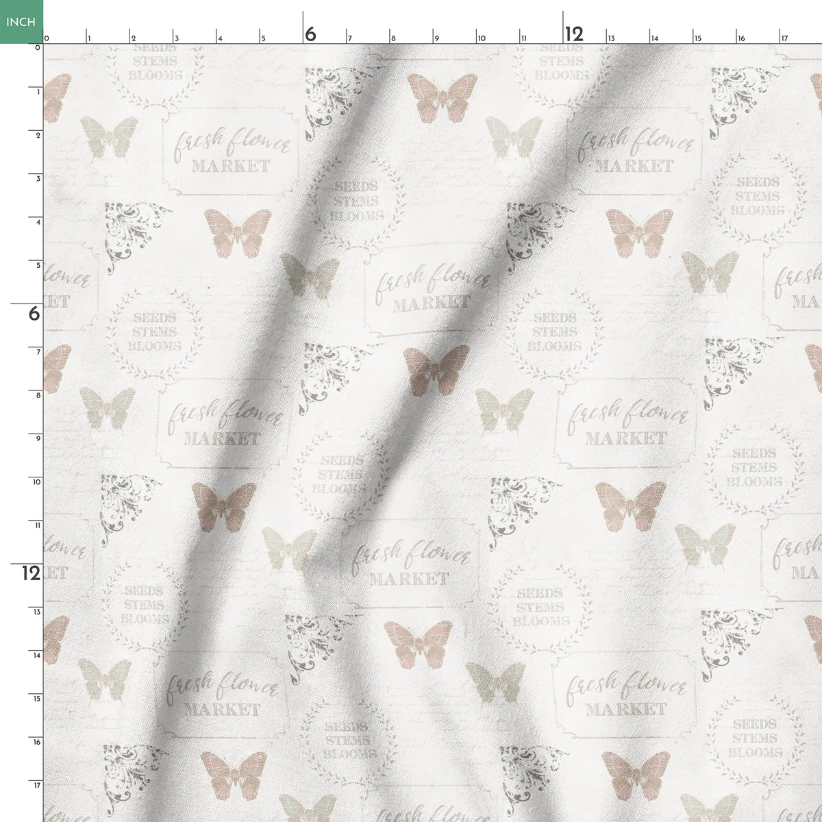 Danielle Murray Flower Market Butterflies Fabric