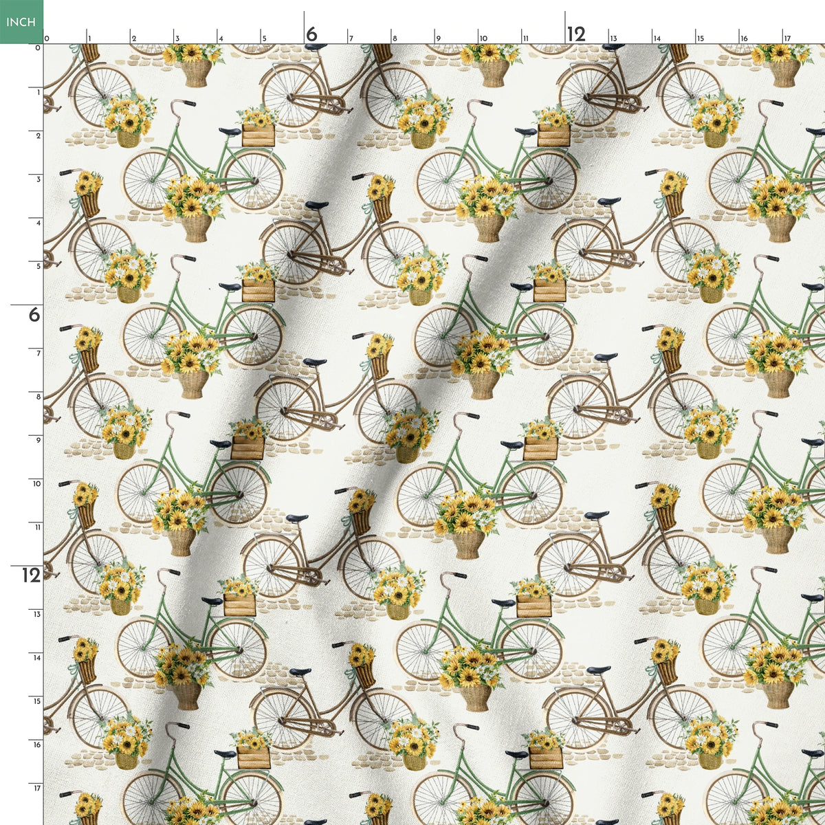 Danielle Murray Vintage Bicycles with Sunflowers Fabric