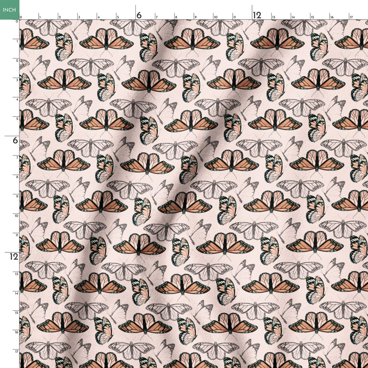 Danielle Murray Monarch Butterflies on Pink Fabric