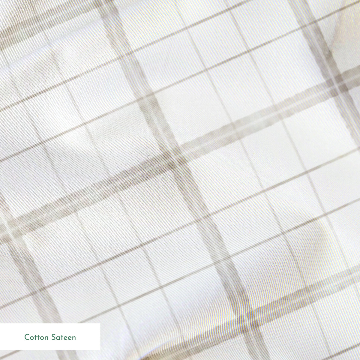 Neutral cream and beige plaid with soft painterly lines by Nicole Tamarin, perfect for fall sewing and decor. springs sateen texture