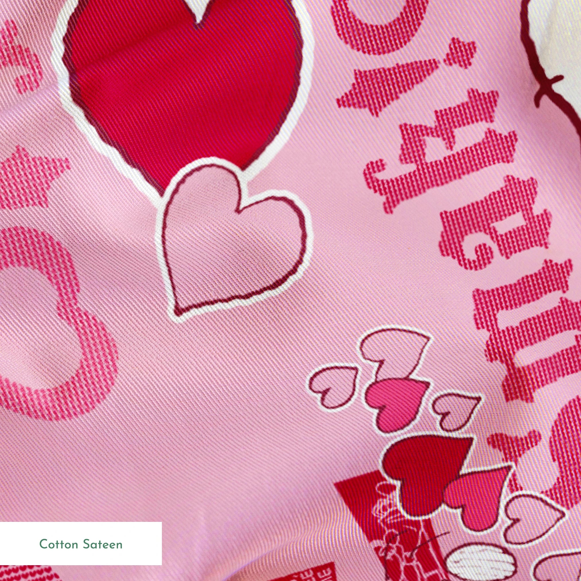 Peanuts Snoopy Love Pink Fabric