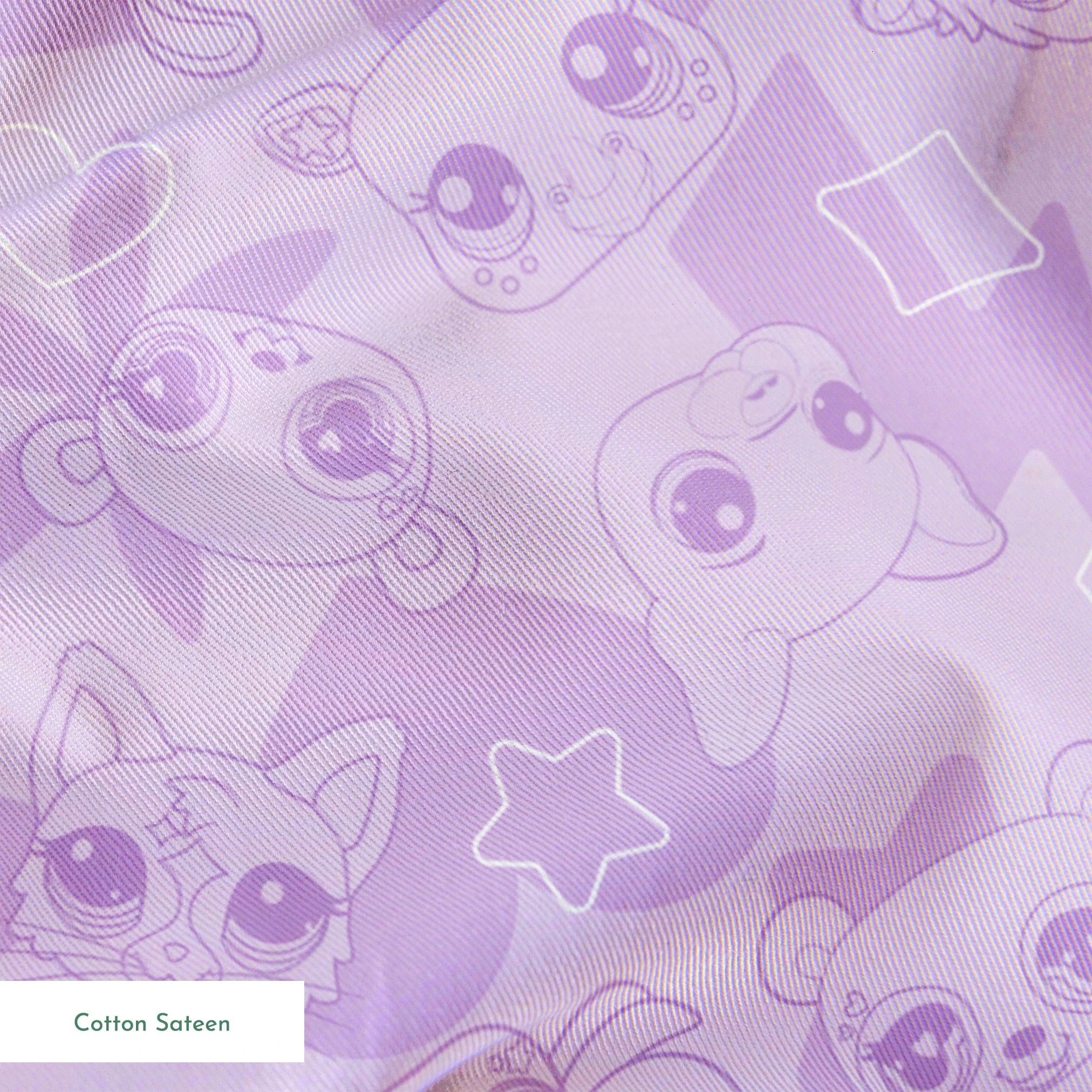 Hasbro Littliest Pet Shop Pet Outlines on Purple Fabric
