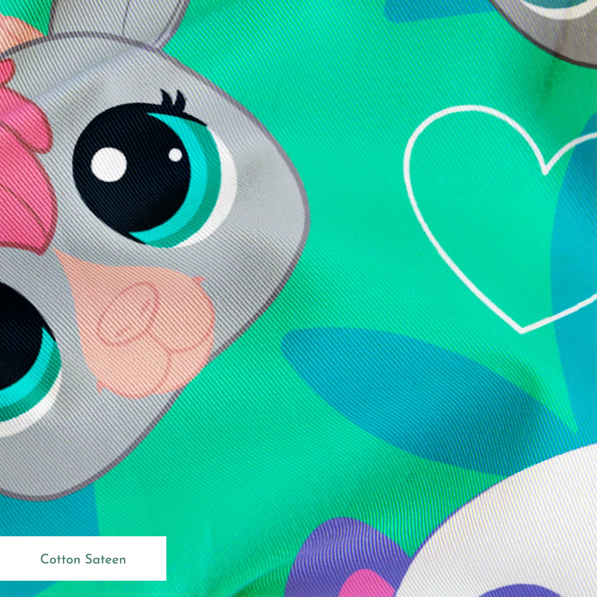 Hasbro Littliest Pet Shop Cute Faces Toss on Seafoam Green Fabric