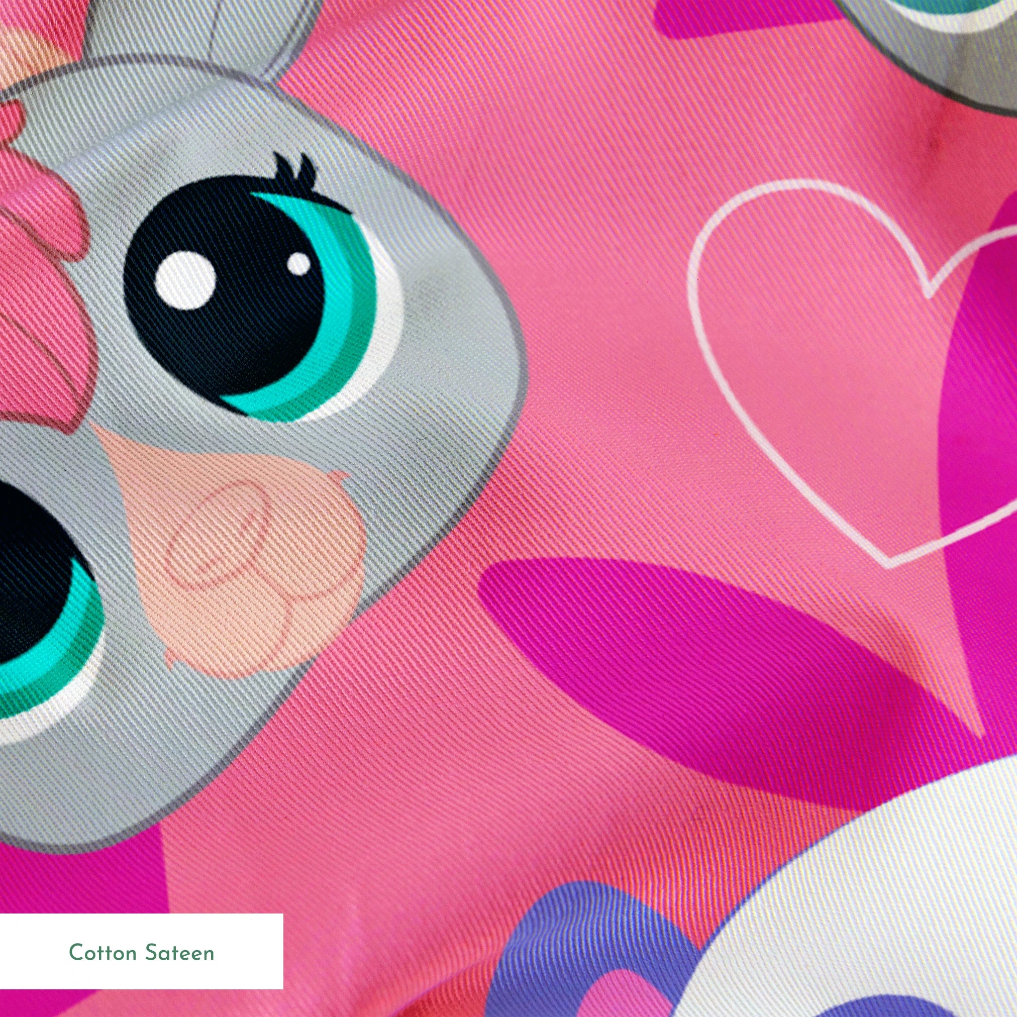 Hasbro Littliest Pet Shop Cute Faces Toss on Pink Fabric