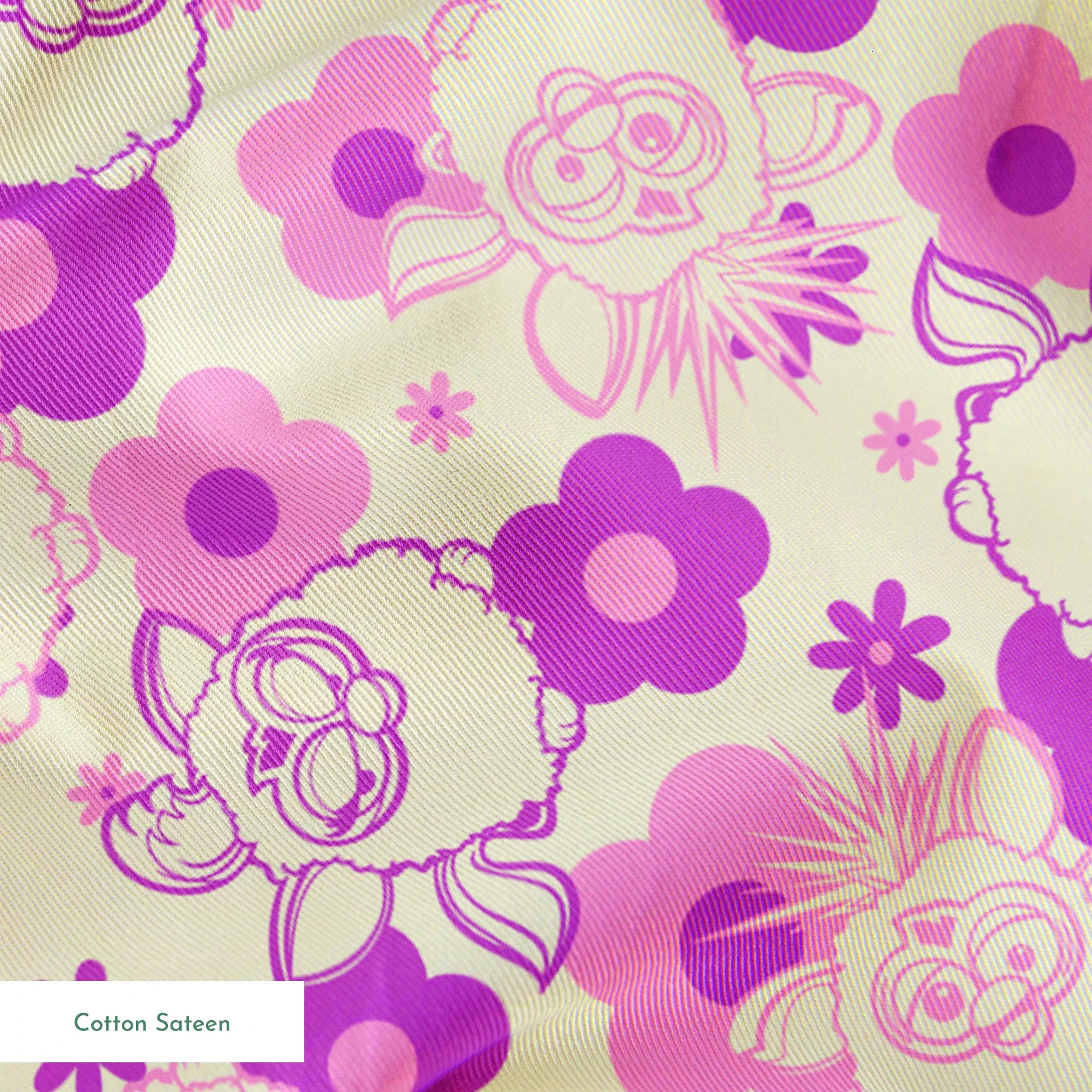 Hasbro Furby Flower Power on Purple Fabric