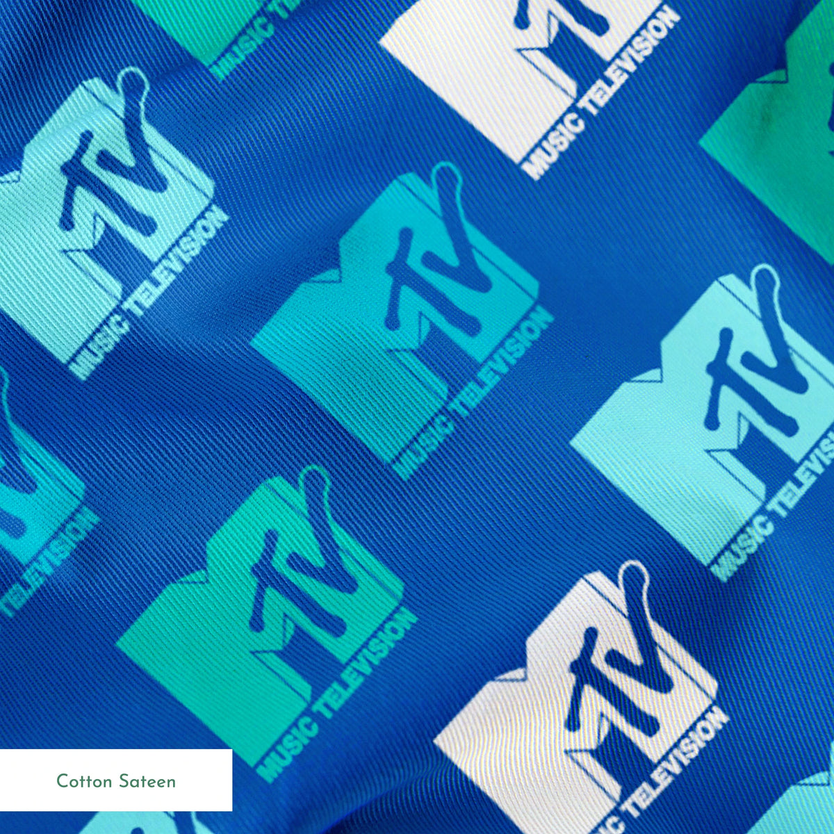 Paramount MTV  Colorful Logo Toss on Blue Fabric