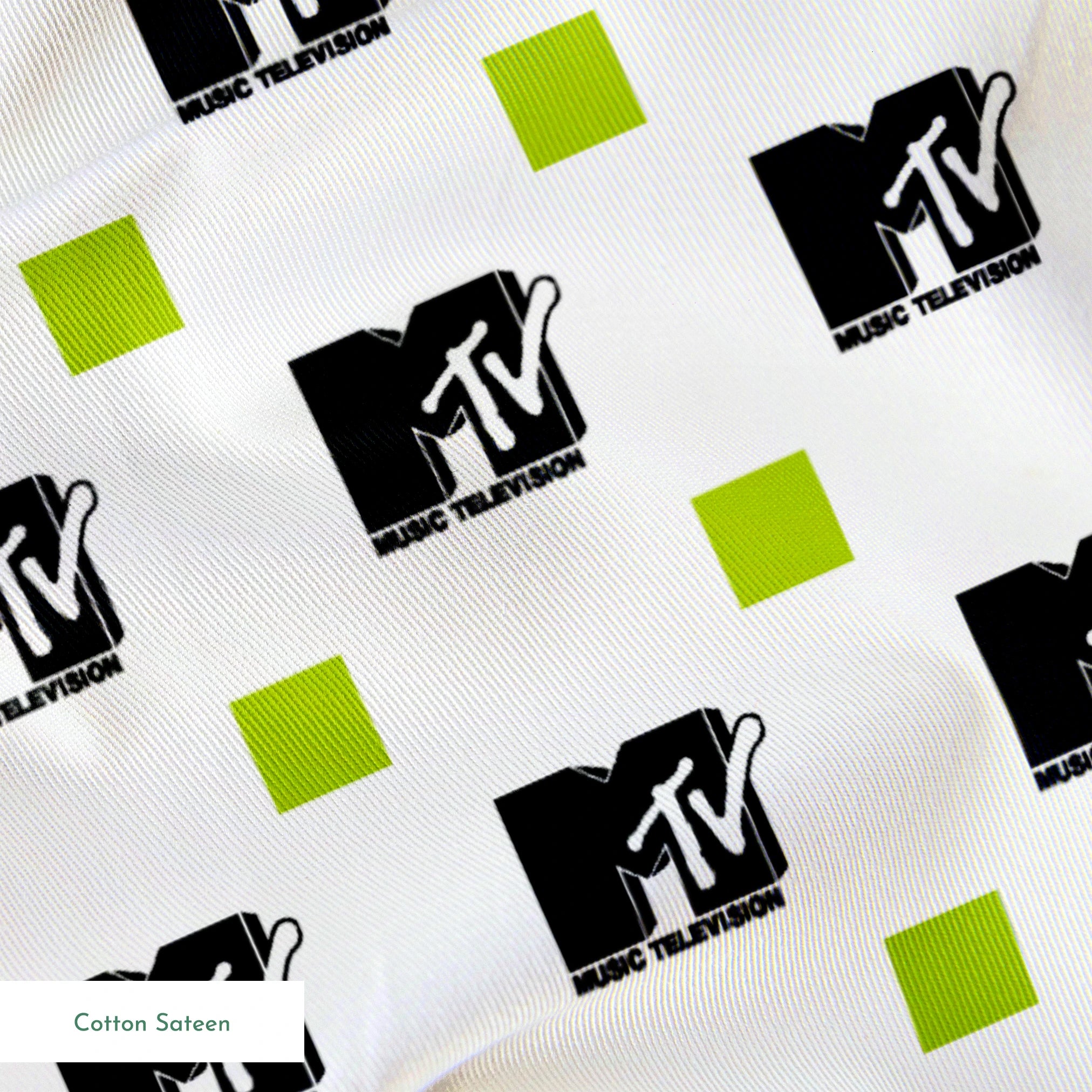 Paramount MTV  Blocks on White Fabric