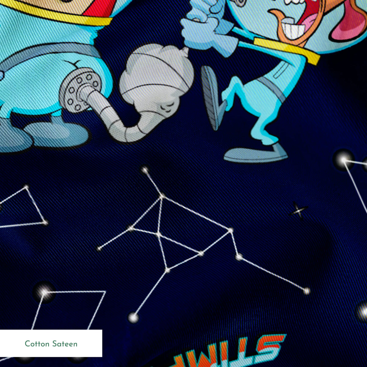 Ren & Stimpy Space Cadets on Midnight Blue Fabric