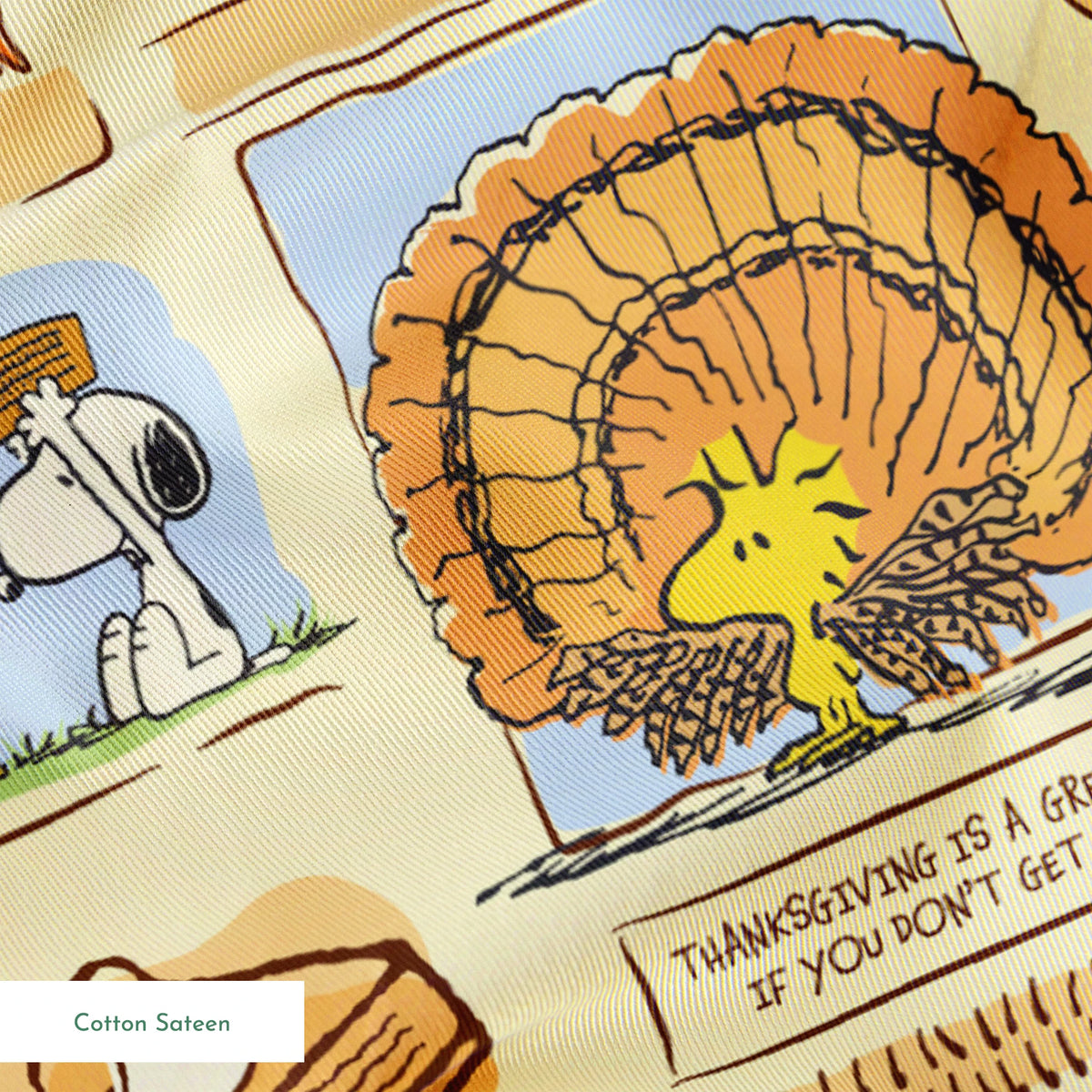 Peanuts Thanksgiving Woodstock Comic Fabric
