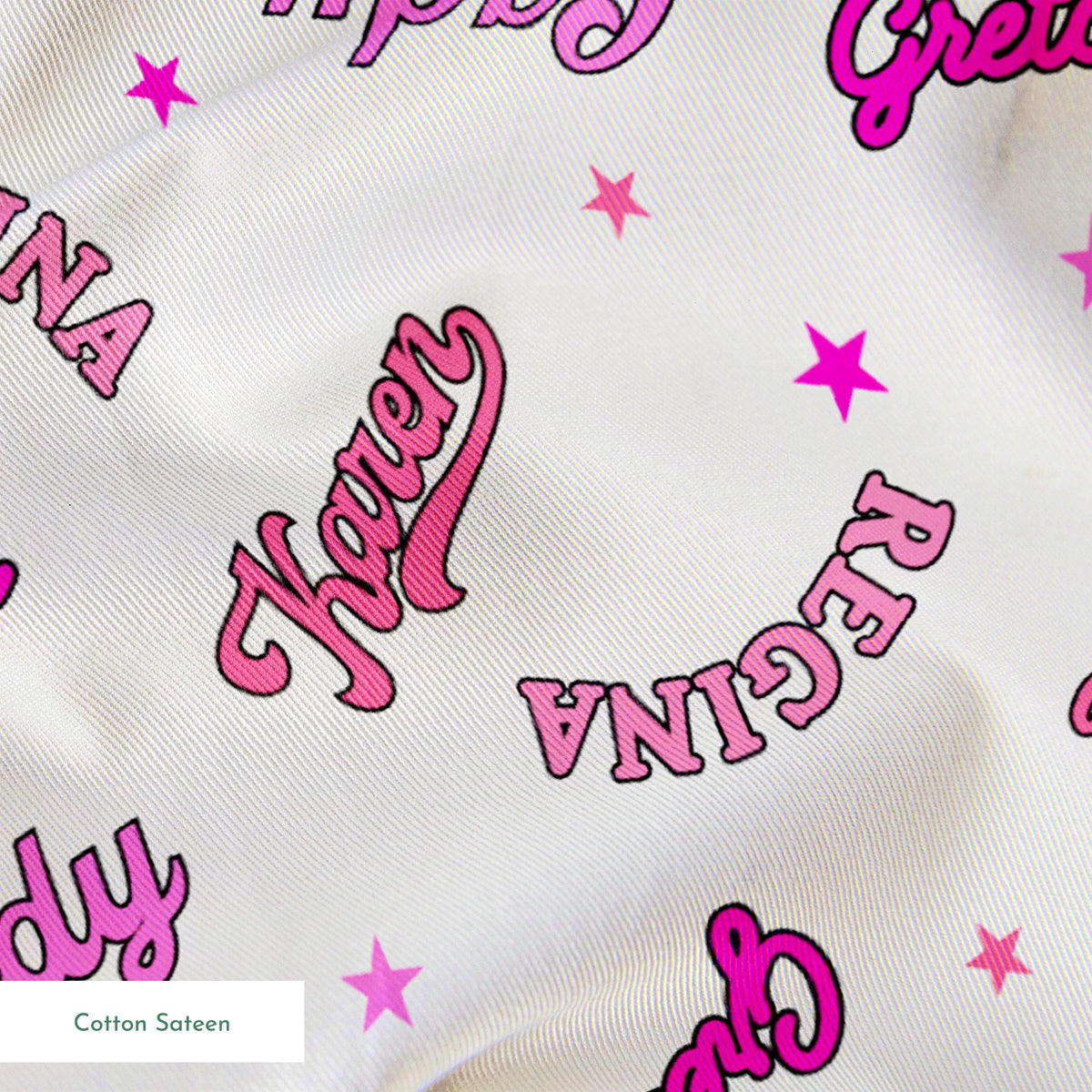 Paramount Mean Girls  Plastics Name Toss on White Fabric