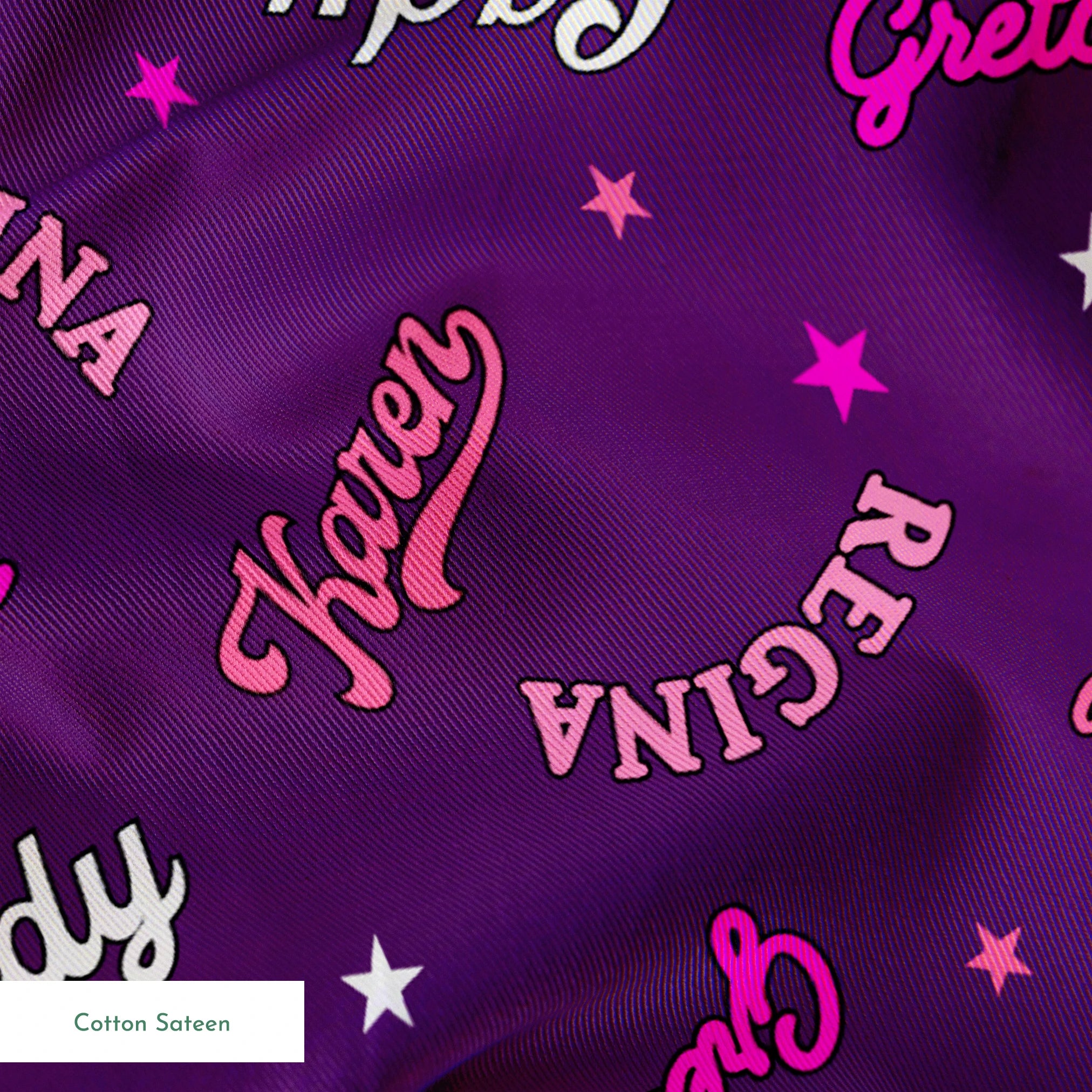 Paramount Mean Girls  Plastics Name Toss on Purple Fabric