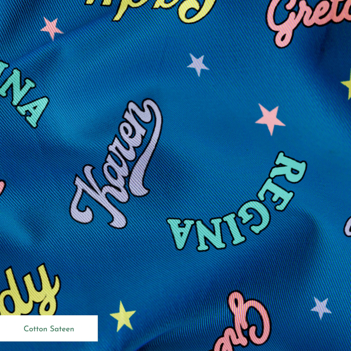 Paramount Mean Girls  Plastics Name Toss on Blue Fabric