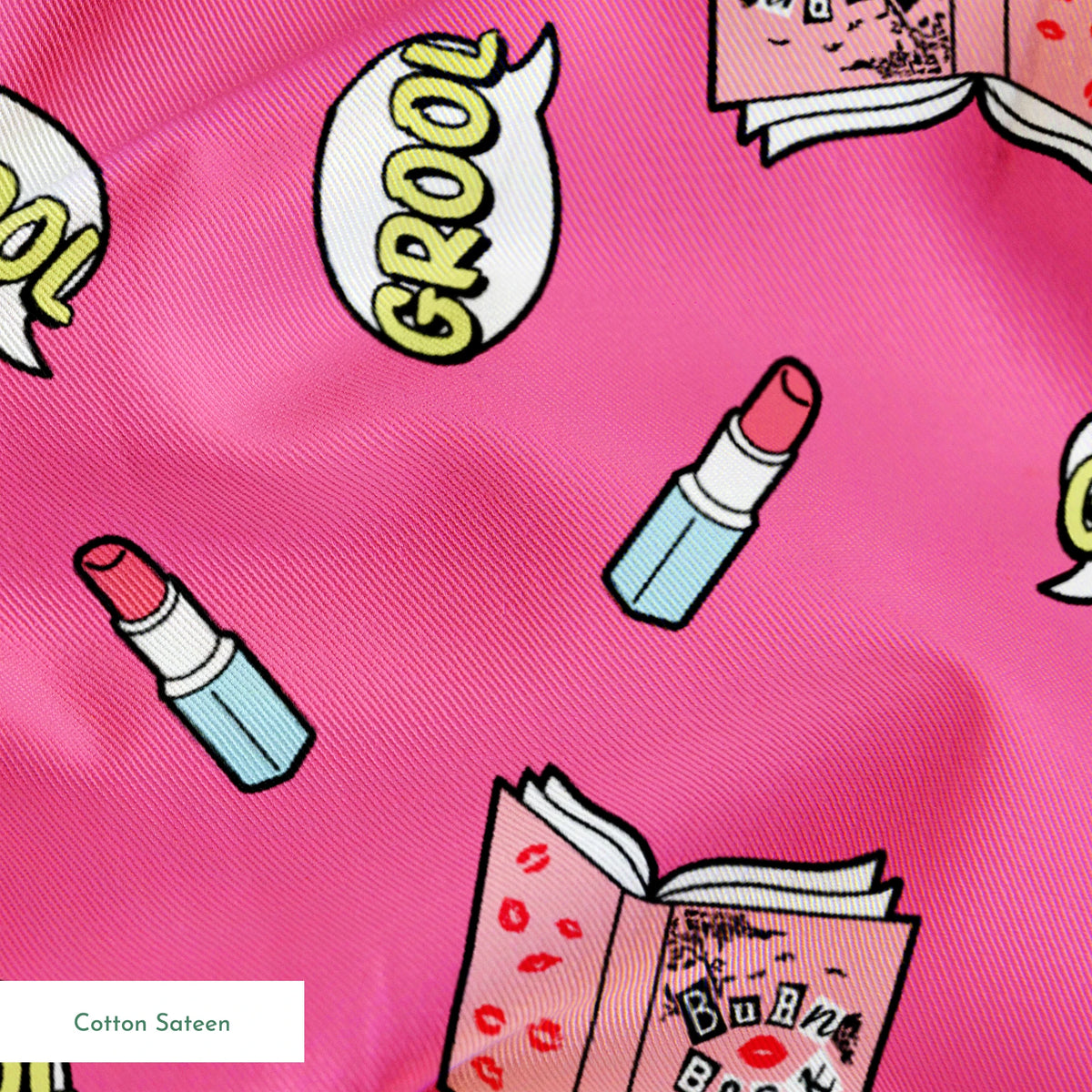 Paramount Mean Girls  Grool Burn Book on Pink Fabric