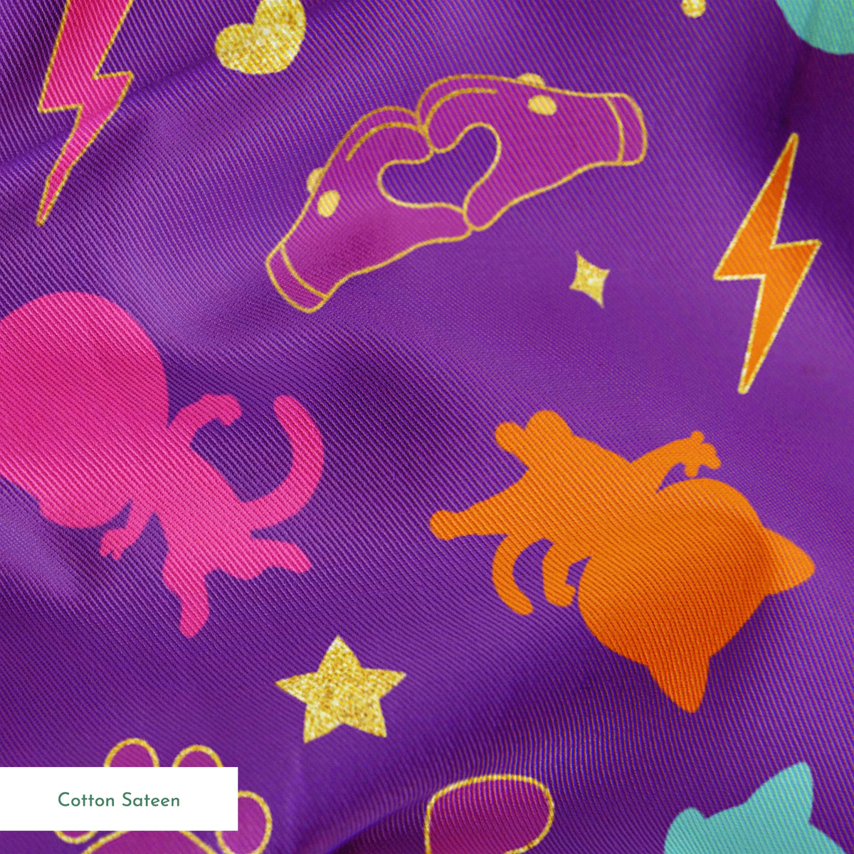 Disney Jr's. SuperKitties Pawsome Characters on Purple Fabric