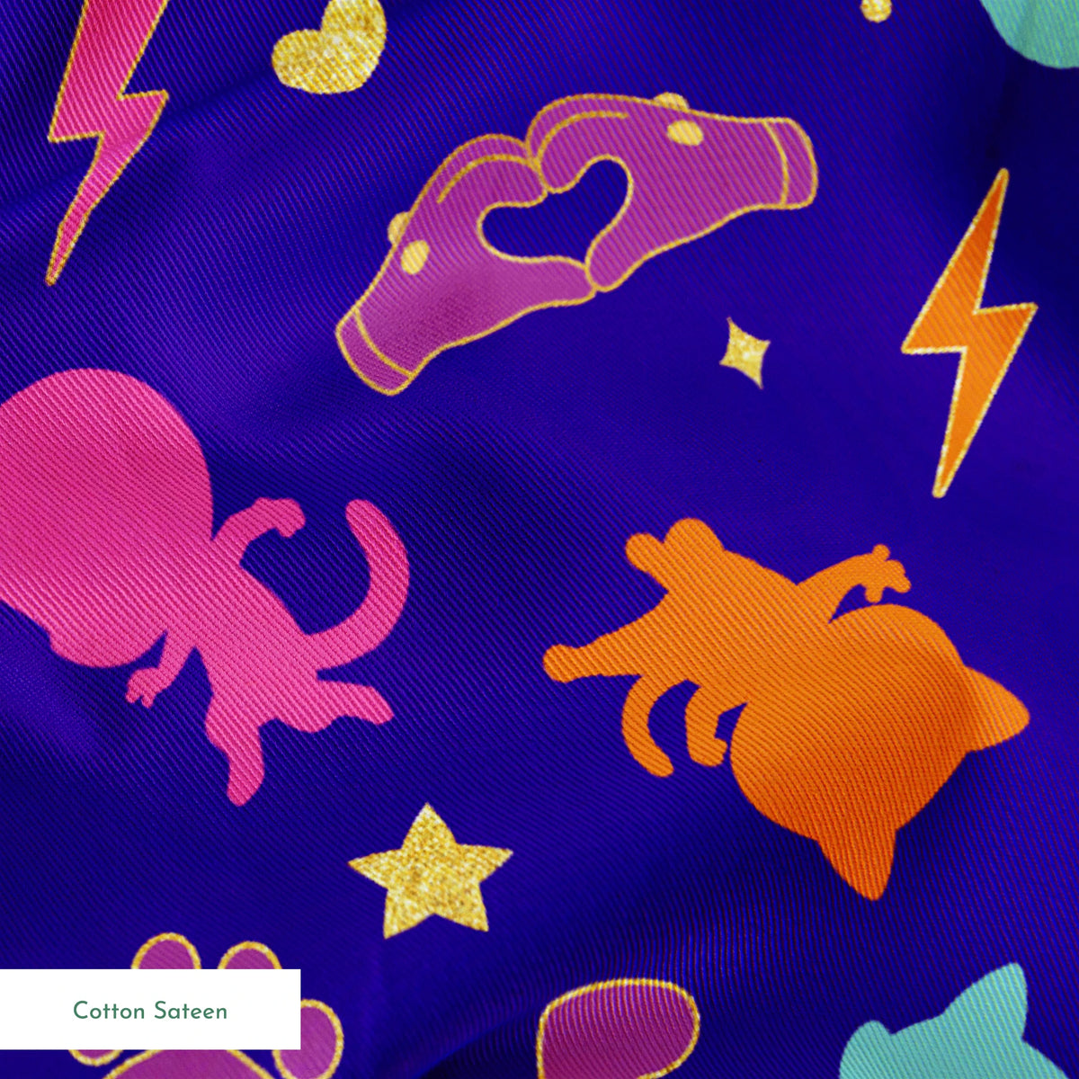 Disney Jr's. SuperKitties Pawsome Characters on Blue Fabric