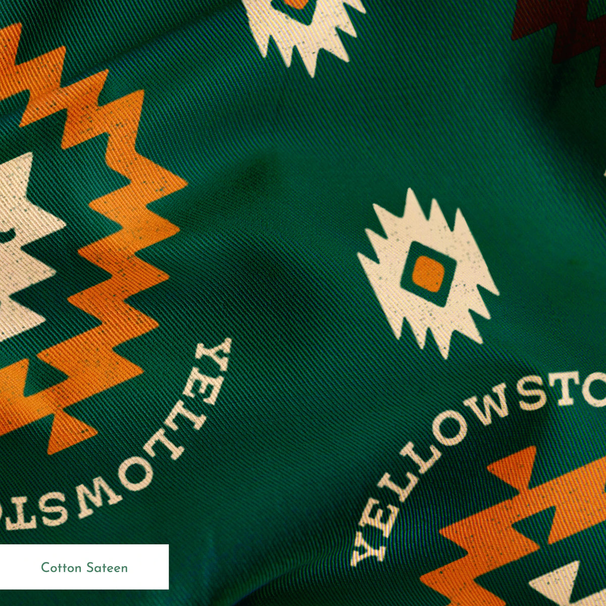 Paramount Yellowstone Tribal Medallions on Deep Teal Fabric