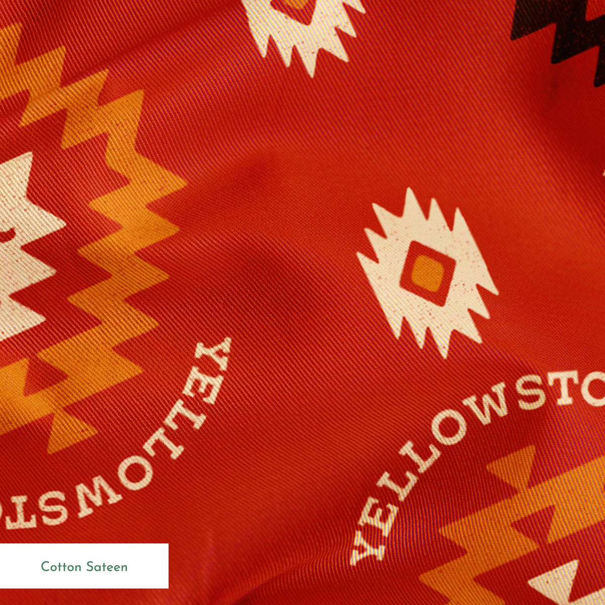 Paramount Yellowstone Tribal Medallions on Red Fabric