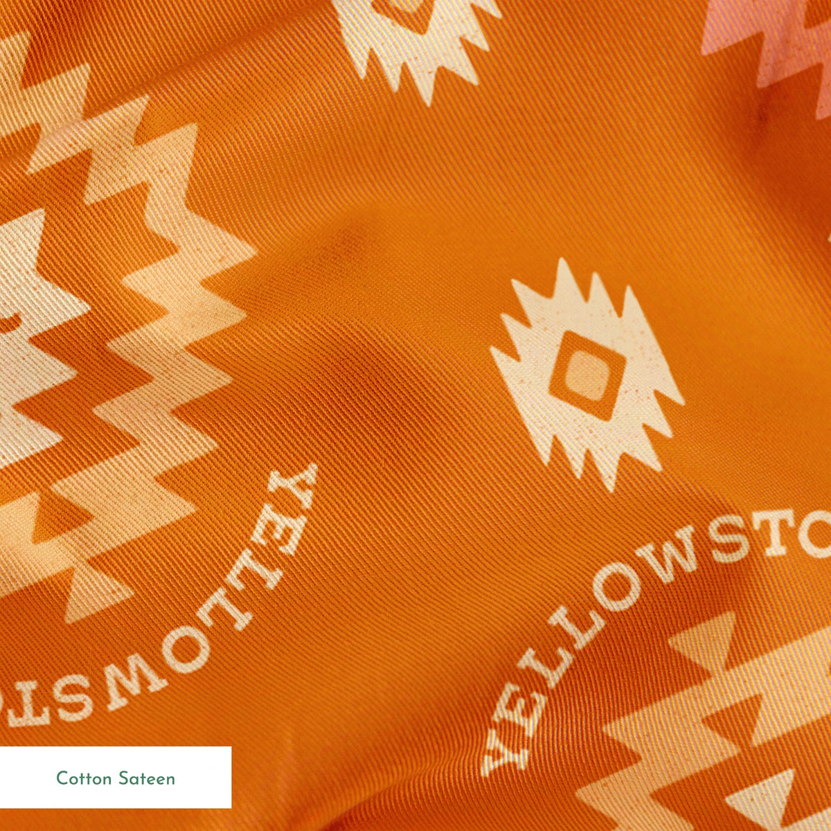 Paramount Yellowstone Tribal Medallions on Desert Orange Fabric