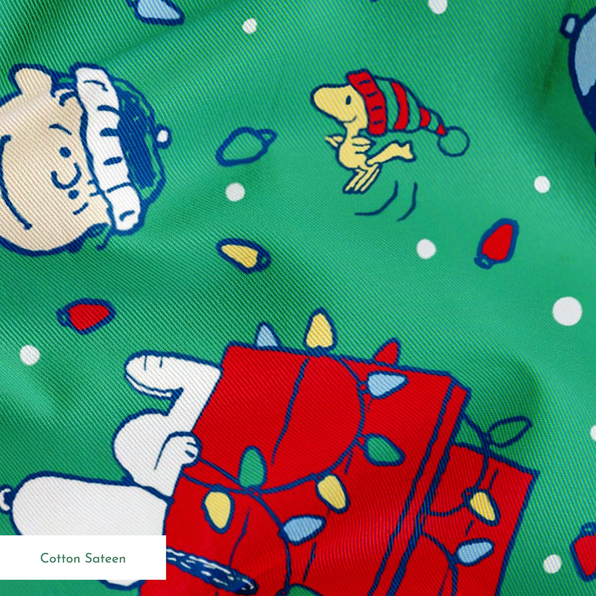 Peanuts Christmas Lights Toss Fabric