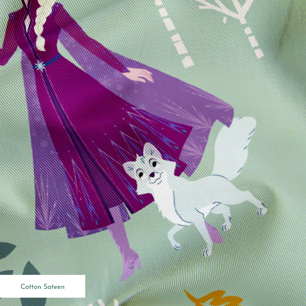 Disney Frozen  Winter Adventure on Green Fabric