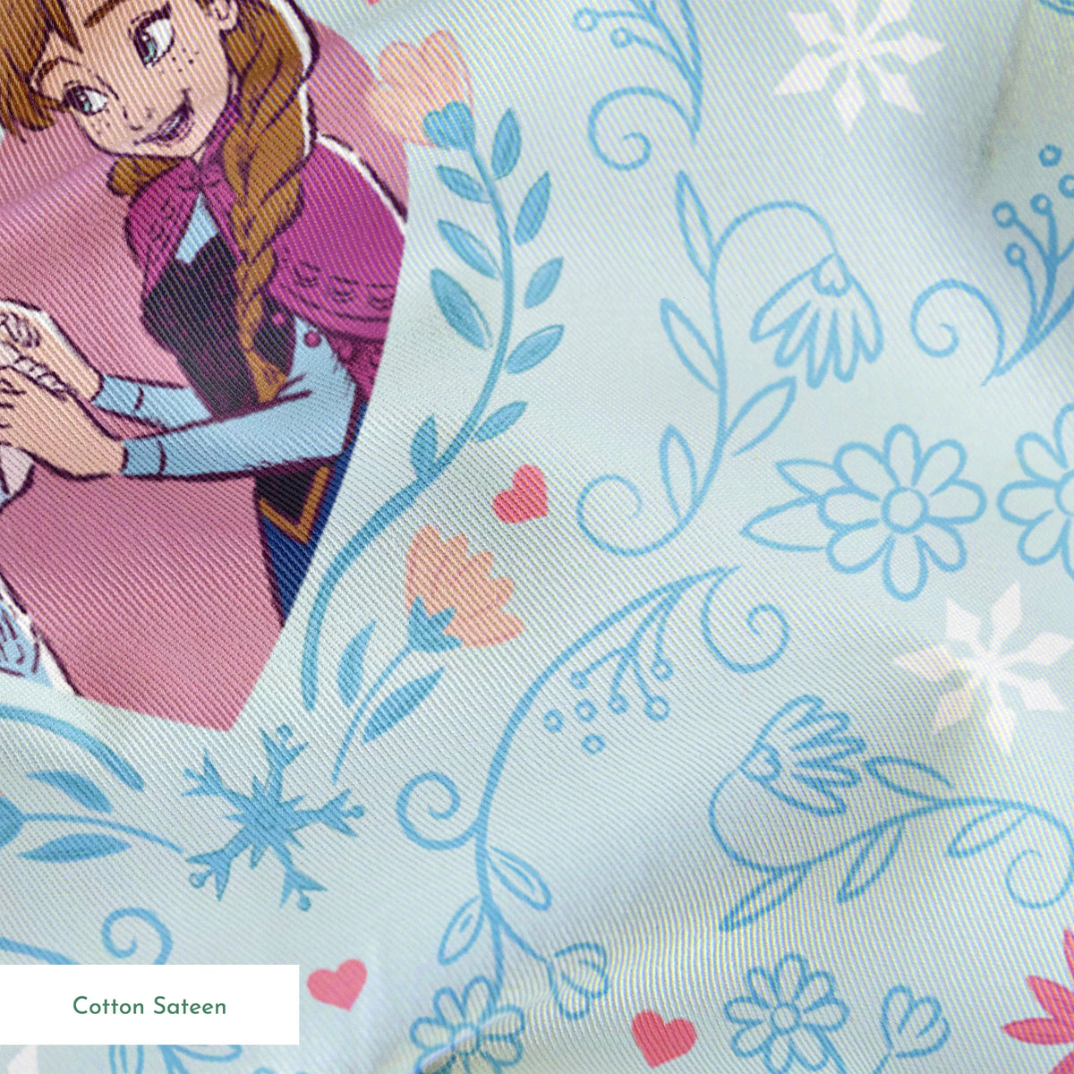 Disney Frozen  Sisterly Bond on Blue Fabric